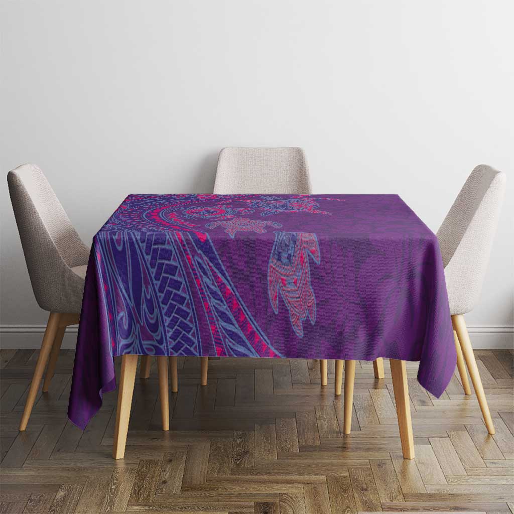 Hawaiian Turtles and Polynesian Art Tattoo Tablecloth Dusky Violet LT03 - Polynesian Pride