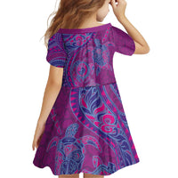 Hawaiian Turtles and Polynesian Art Tattoo Family Matching Mermaid Dress and Hawaiian Shirt Cerise