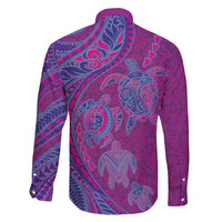 Hawaiian Turtles and Polynesian Art Tattoo Family Matching Mermaid Dress and Hawaiian Shirt Cerise