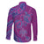 Hawaiian Turtles and Polynesian Art Tattoo Family Matching Off The Shoulder Long Sleeve Dress and Hawaiian Shirt Cerise