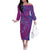 Hawaiian Turtles and Polynesian Art Tattoo Family Matching Off The Shoulder Long Sleeve Dress and Hawaiian Shirt Cerise