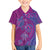 Hawaiian Turtles and Polynesian Art Tattoo Family Matching Off The Shoulder Long Sleeve Dress and Hawaiian Shirt Cerise