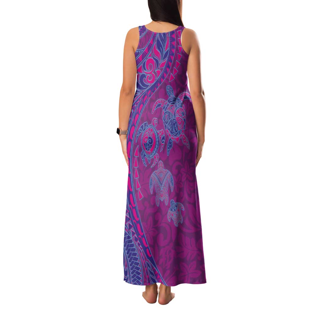 Hawaiian Turtles and Polynesian Art Tattoo Family Matching Tank Maxi Dress and Hawaiian Shirt Cerise