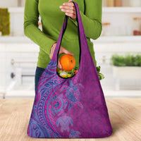 Hawaiian Turtles and Polynesian Art Tattoo Grocery Bag Cerise LT03 - Polynesian Pride