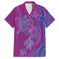 Hawaiian Turtles and Polynesian Art Tattoo Hawaiian Shirt Cerise LT03 Pink - Polynesian Pride
