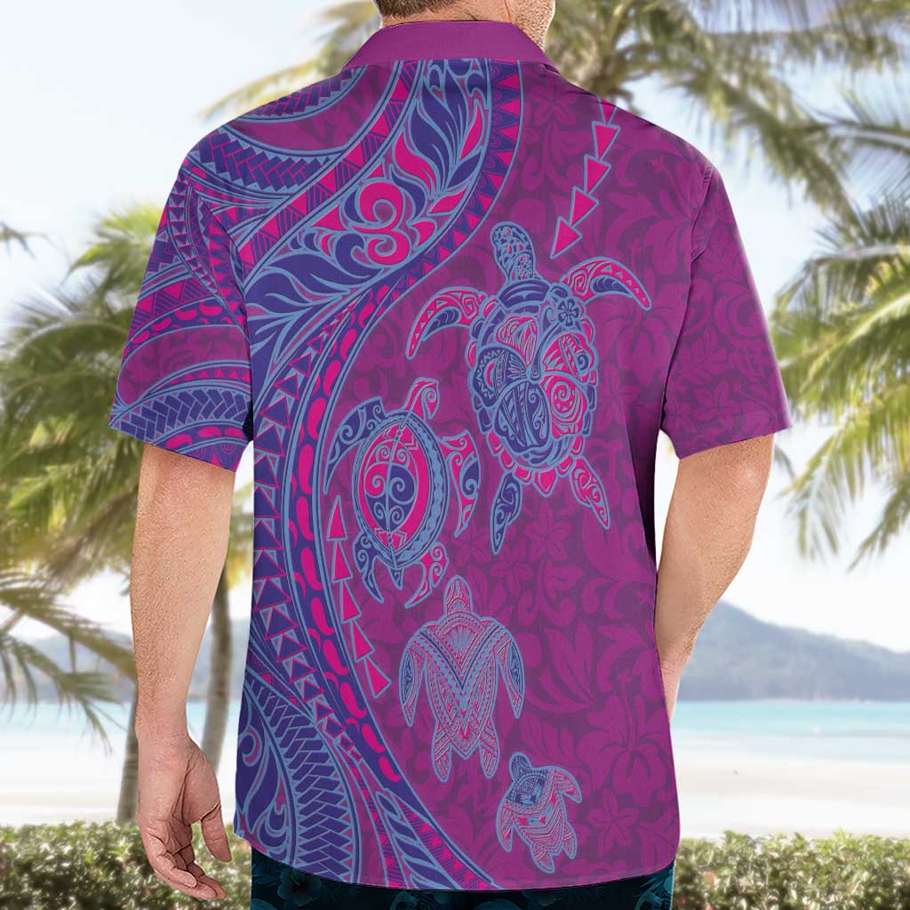 Hawaiian Turtles and Polynesian Art Tattoo Hawaiian Shirt Cerise LT03 - Polynesian Pride