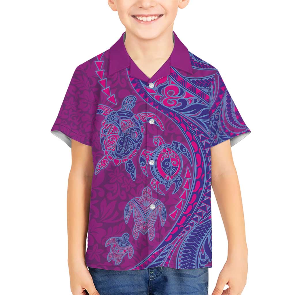 Hawaiian Turtles and Polynesian Art Tattoo Hawaiian Shirt Cerise LT03 - Polynesian Pride