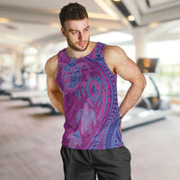 Hawaiian Turtles and Polynesian Art Tattoo Men Tank Top Cerise LT03 Pink - Polynesian Pride