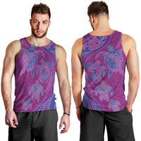 Hawaiian Turtles and Polynesian Art Tattoo Men Tank Top Cerise LT03 - Polynesian Pride