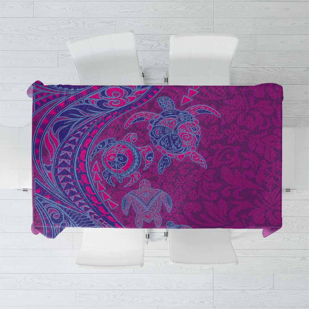 Hawaiian Turtles and Polynesian Art Tattoo Tablecloth Cerise LT03 Pink - Polynesian Pride
