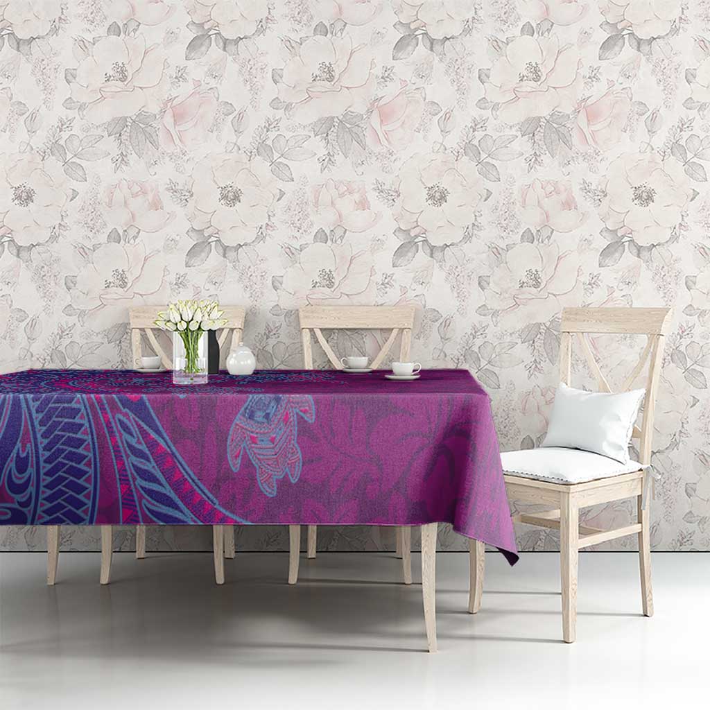 Hawaiian Turtles and Polynesian Art Tattoo Tablecloth Cerise LT03 - Polynesian Pride