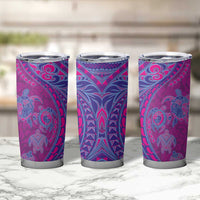 Hawaiian Turtles and Polynesian Art Tattoo Tumbler Cup Cerise