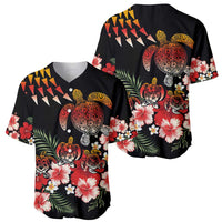 Hawaiian Hibiscus Turtle and Tropical Flower Baseball Jersey Dynamic Vibe
