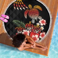 Hawaiian Hibiscus Turtle and Tropical Flower Beach Blanket Dynamic Vibe LT03 - Polynesian Pride