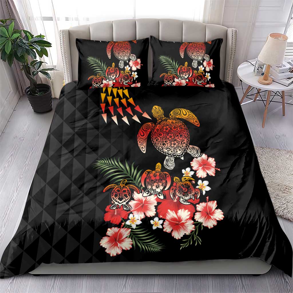 Hawaiian Hibiscus Turtle and Tropical Flower Bedding Set Dynamic Vibe