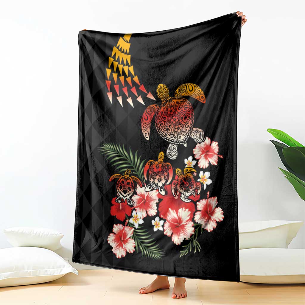 Hawaiian Hibiscus Turtle and Tropical Flower Blanket Dynamic Vibe LT03 - Polynesian Pride