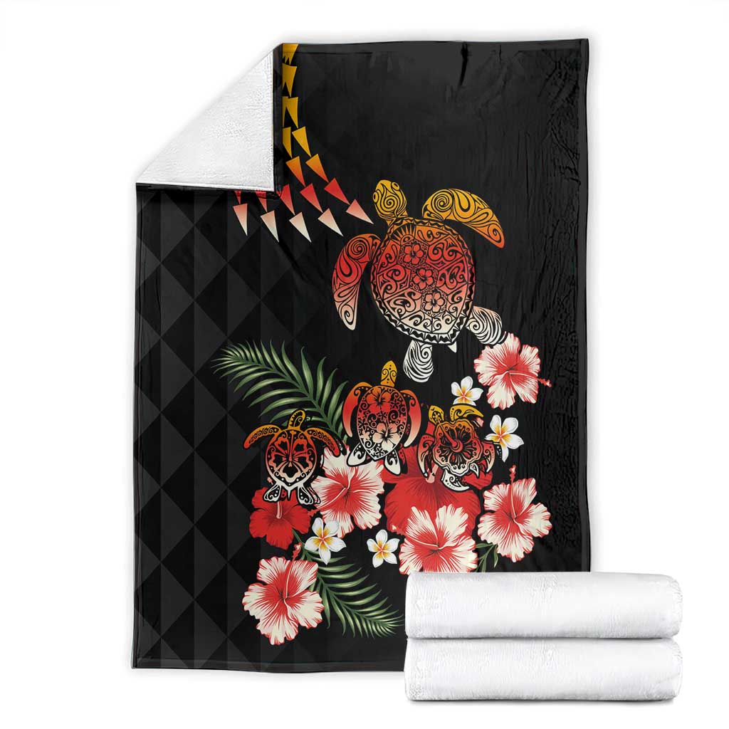 Hawaiian Hibiscus Turtle and Tropical Flower Blanket Dynamic Vibe LT03 - Polynesian Pride