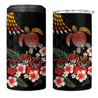 Hawaiian Hibiscus Turtle and Tropical Flower 4 in 1 Can Cooler Tumbler Dynamic Vibe
