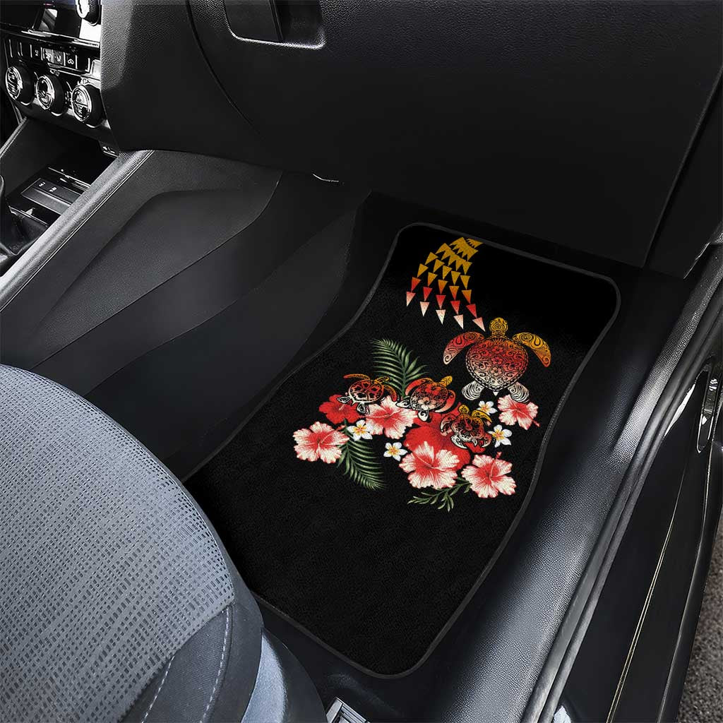 Hawaiian Hibiscus Turtle and Tropical Flower Car Mats Dynamic Vibe