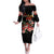 Hawaiian Hibiscus Turtle and Tropical Flower Family Matching Off The Shoulder Long Sleeve Dress and Hawaiian Shirt Dynamic Vibe