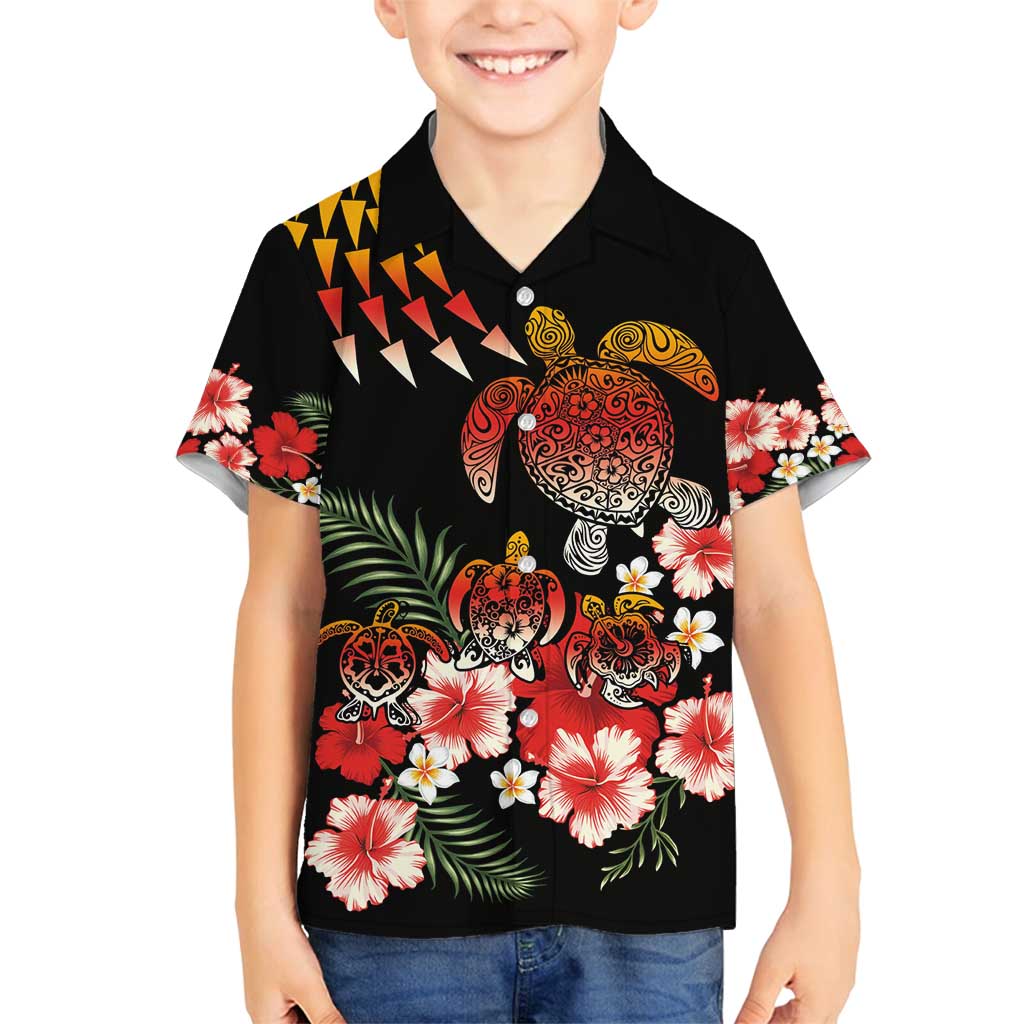 Hawaiian Hibiscus Turtle and Tropical Flower Family Matching Summer Maxi Dress and Hawaiian Shirt Dynamic Vibe