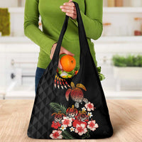 Hawaiian Hibiscus Turtle and Tropical Flower Grocery Bag Dynamic Vibe LT03 - Polynesian Pride