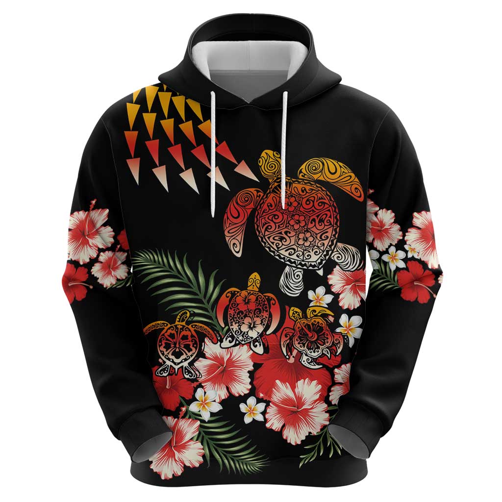 Hawaiian Hibiscus Turtle and Tropical Flower Hoodie Dynamic Vibe