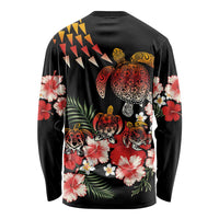 Hawaiian Hibiscus Turtle and Tropical Flower Long Sleeve Shirt Dynamic Vibe LT03 - Polynesian Pride
