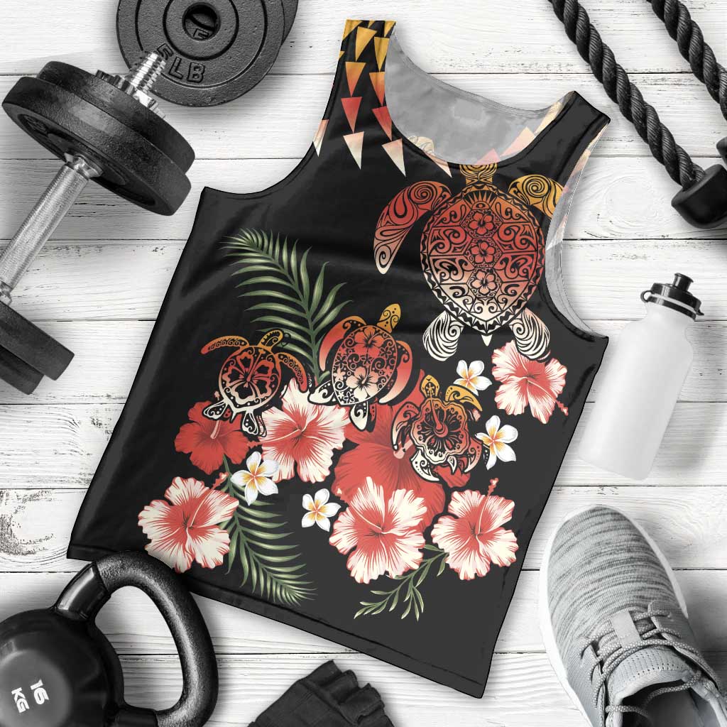 Hawaiian Hibiscus Turtle and Tropical Flower Men Tank Top Dynamic Vibe LT03 - Polynesian Pride