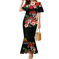 Hawaiian Hibiscus Turtle and Tropical Flower Mermaid Dress Dynamic Vibe