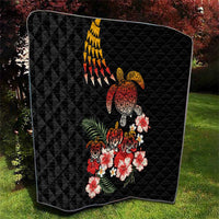 Hawaiian Hibiscus Turtle and Tropical Flower Quilt Dynamic Vibe