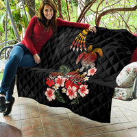 Hawaiian Hibiscus Turtle and Tropical Flower Quilt Dynamic Vibe