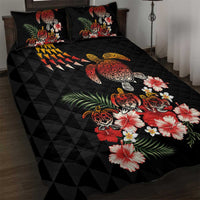 Hawaiian Hibiscus Turtle and Tropical Flower Quilt Bed Set Dynamic Vibe