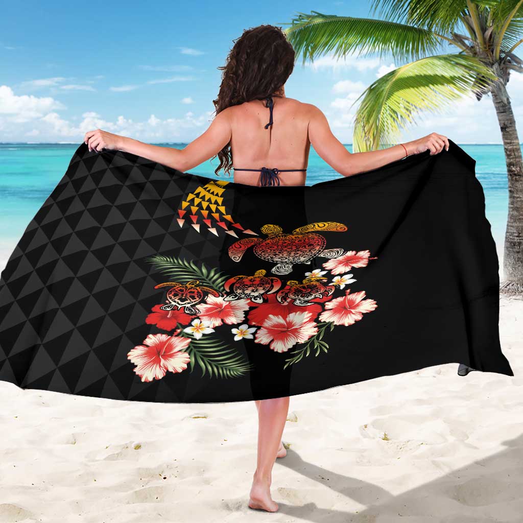 Hawaiian Hibiscus Turtle and Tropical Flower Sarong Dynamic Vibe