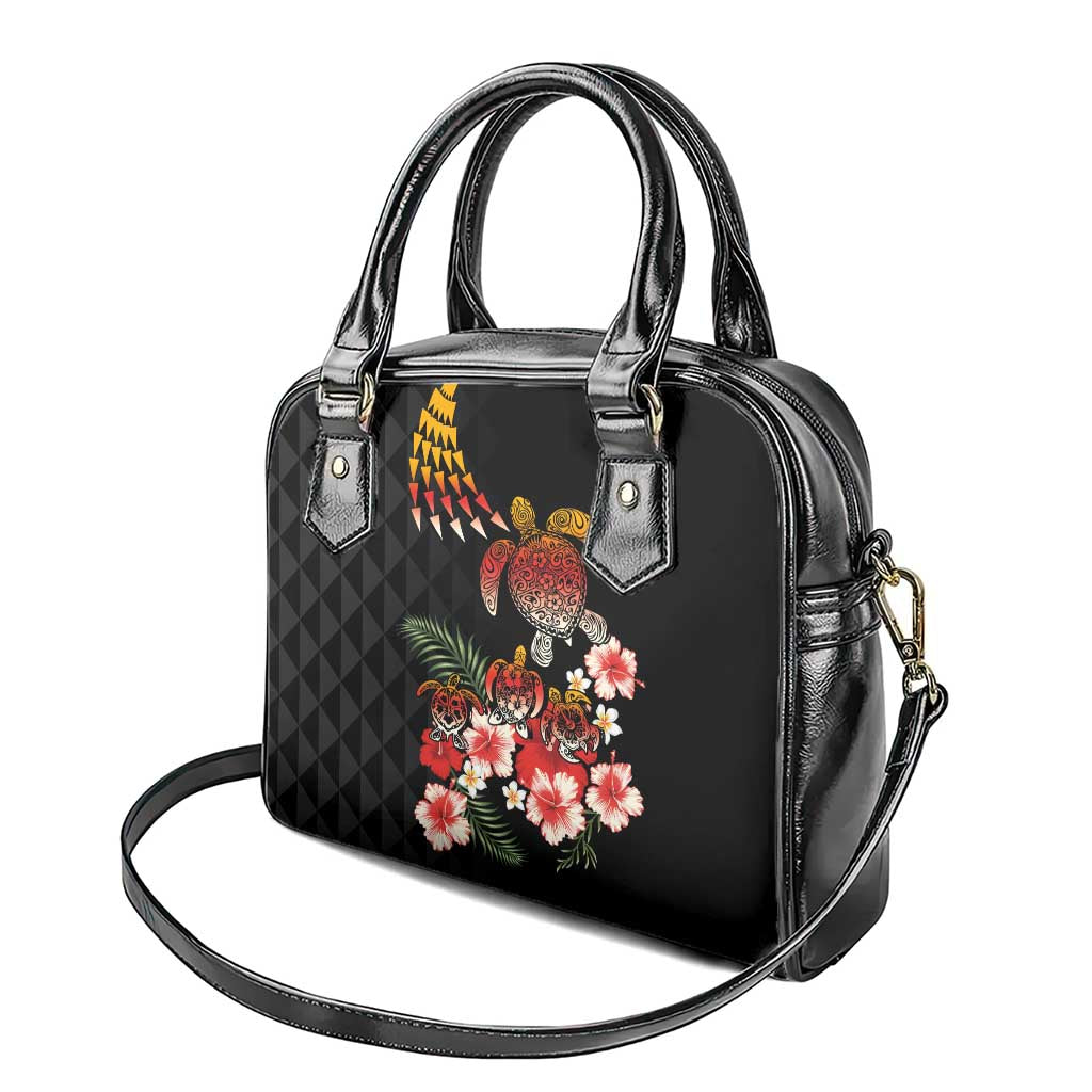 Hawaiian Hibiscus Turtle and Tropical Flower Shoulder Handbag Dynamic Vibe