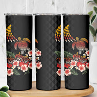 Hawaiian Hibiscus Turtle and Tropical Flower Skinny Tumbler Dynamic Vibe