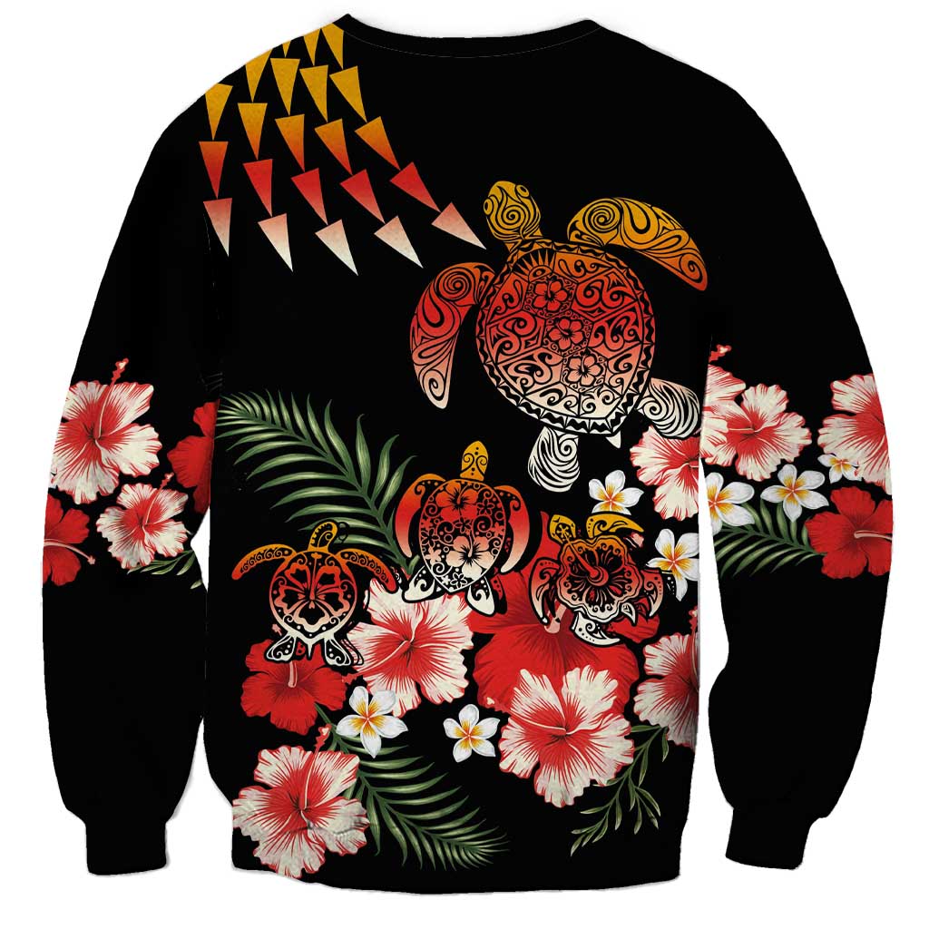 Hawaiian Hibiscus Turtle and Tropical Flower Sweatshirt Dynamic Vibe LT03 - Polynesian Pride