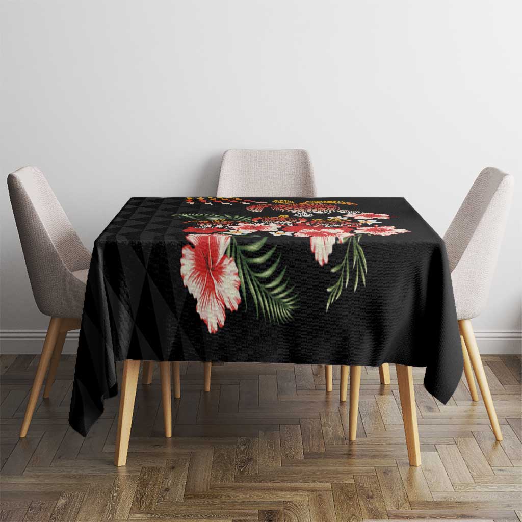 Hawaiian Hibiscus Turtle and Tropical Flower Tablecloth Dynamic Vibe LT03 - Polynesian Pride