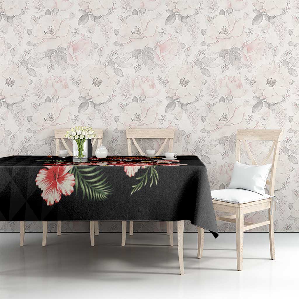 Hawaiian Hibiscus Turtle and Tropical Flower Tablecloth Dynamic Vibe LT03 - Polynesian Pride