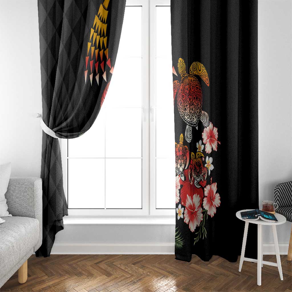 Hawaiian Hibiscus Turtle and Tropical Flower Window Curtain Dynamic Vibe LT03 - Polynesian Pride