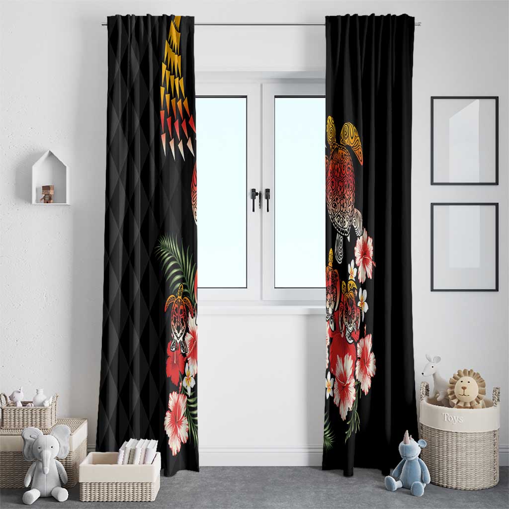 Hawaiian Hibiscus Turtle and Tropical Flower Window Curtain Dynamic Vibe LT03 - Polynesian Pride
