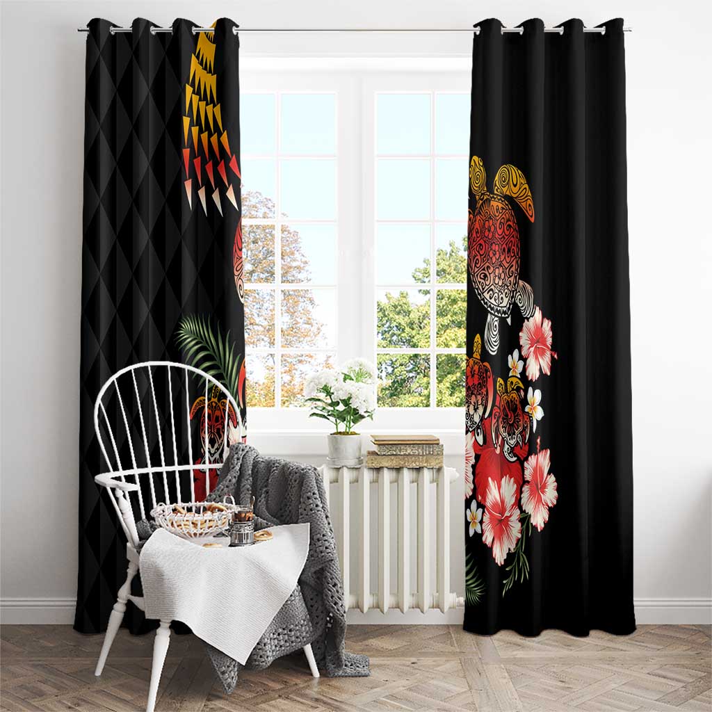 Hawaiian Hibiscus Turtle and Tropical Flower Window Curtain Dynamic Vibe LT03 - Polynesian Pride