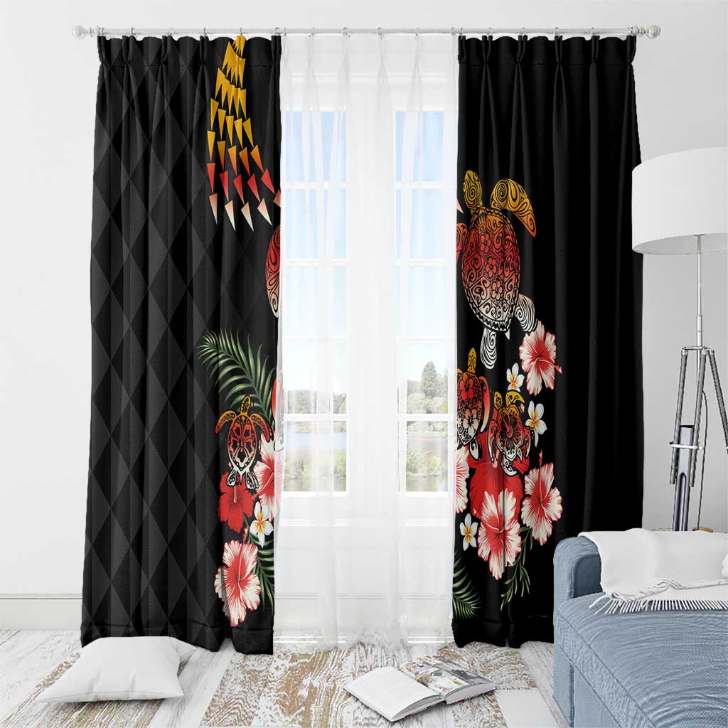 Hawaiian Hibiscus Turtle and Tropical Flower Window Curtain Dynamic Vibe LT03 - Polynesian Pride