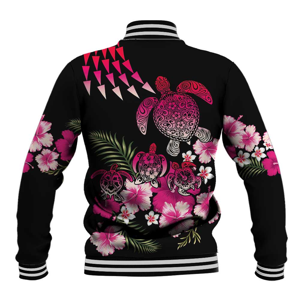 Hawaiian Hibiscus Turtle and Tropical Flower Baseball Jacket Sweet Vibe LT03 - Polynesian Pride