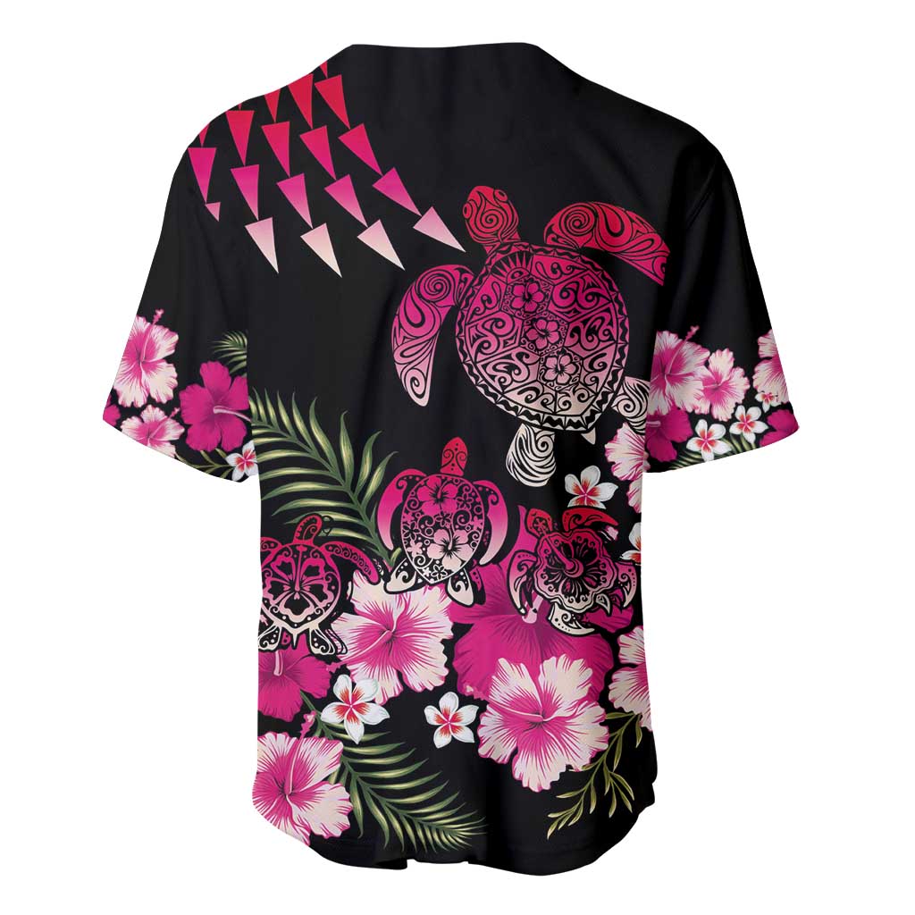 Hawaiian Hibiscus Turtle and Tropical Flower Baseball Jersey Sweet Vibe