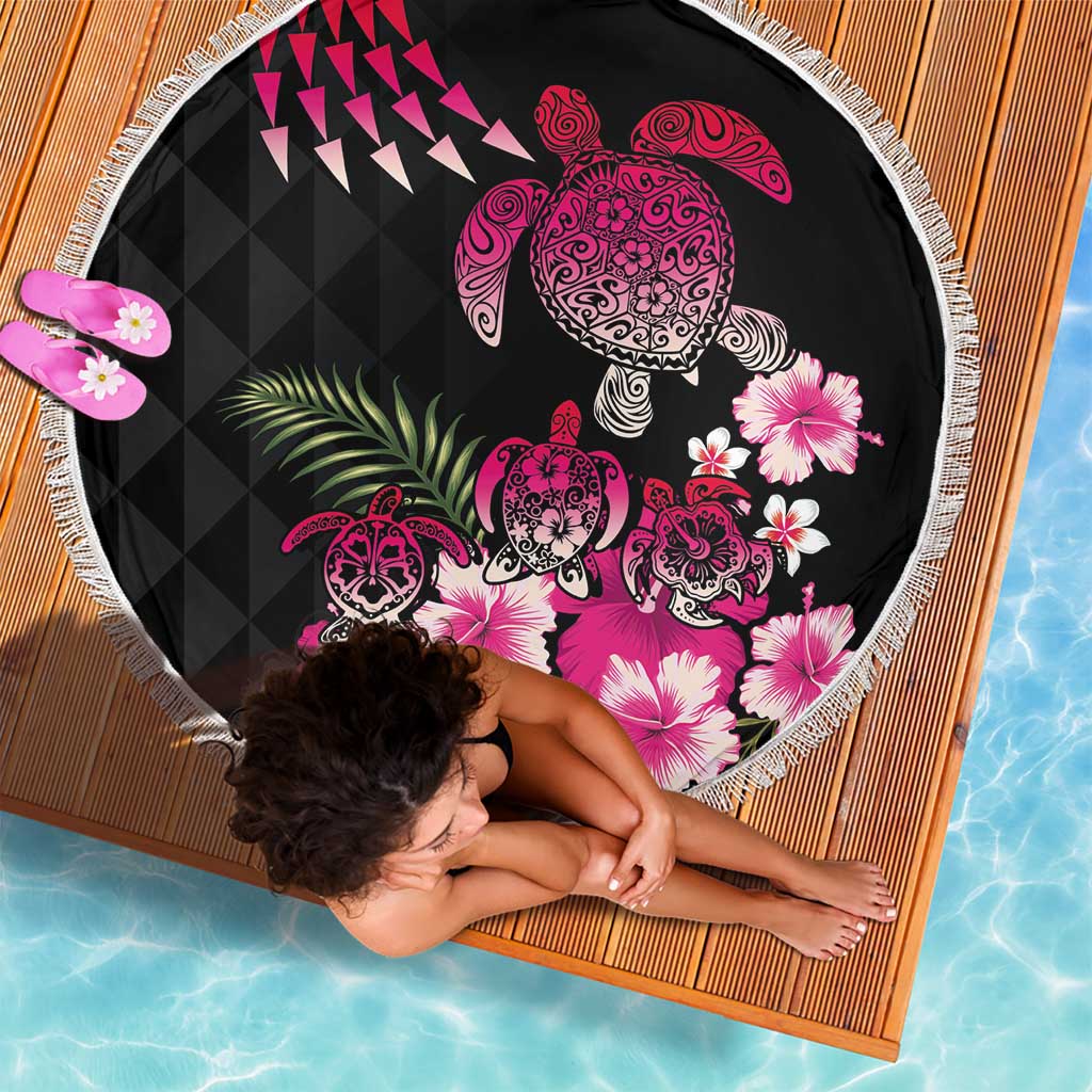Hawaiian Hibiscus Turtle and Tropical Flower Beach Blanket Sweet Vibe LT03 - Polynesian Pride