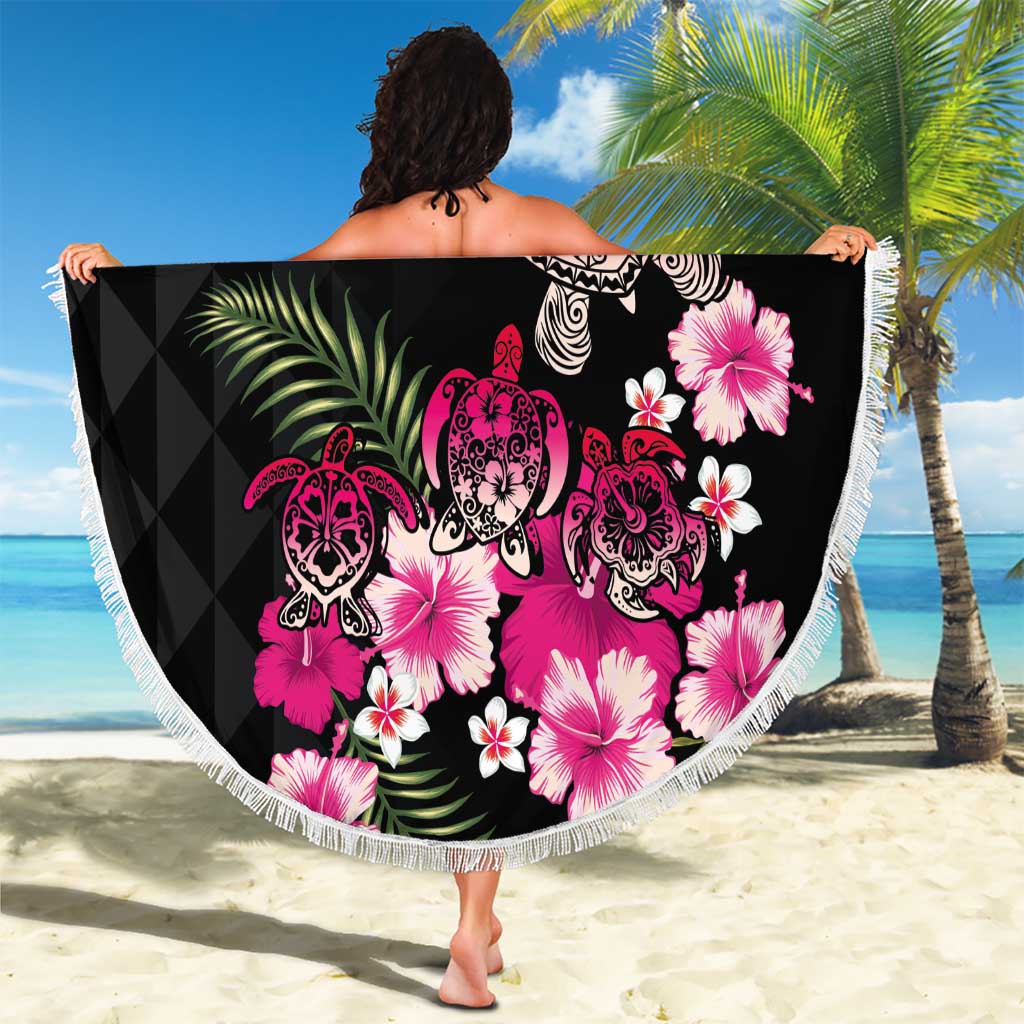 Hawaiian Hibiscus Turtle and Tropical Flower Beach Blanket Sweet Vibe LT03 - Polynesian Pride