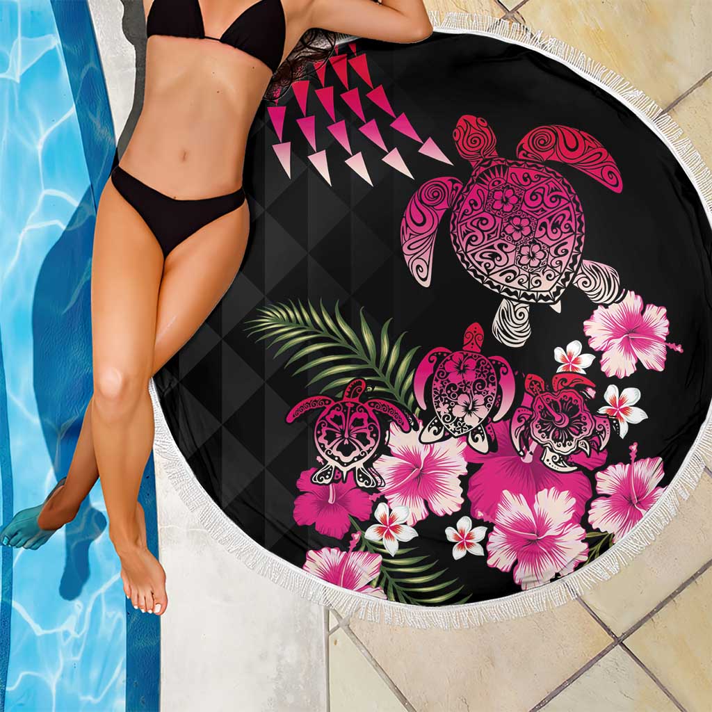Hawaiian Hibiscus Turtle and Tropical Flower Beach Blanket Sweet Vibe LT03 - Polynesian Pride