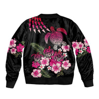 Hawaiian Hibiscus Turtle and Tropical Flower Bomber Jacket Sweet Vibe