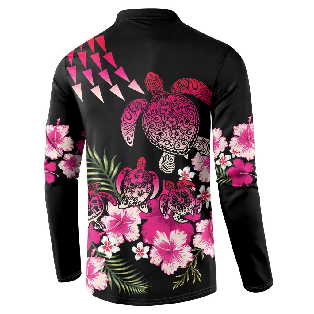 Hawaiian Hibiscus Turtle and Tropical Flower Button Sweatshirt Sweet Vibe LT03 - Polynesian Pride